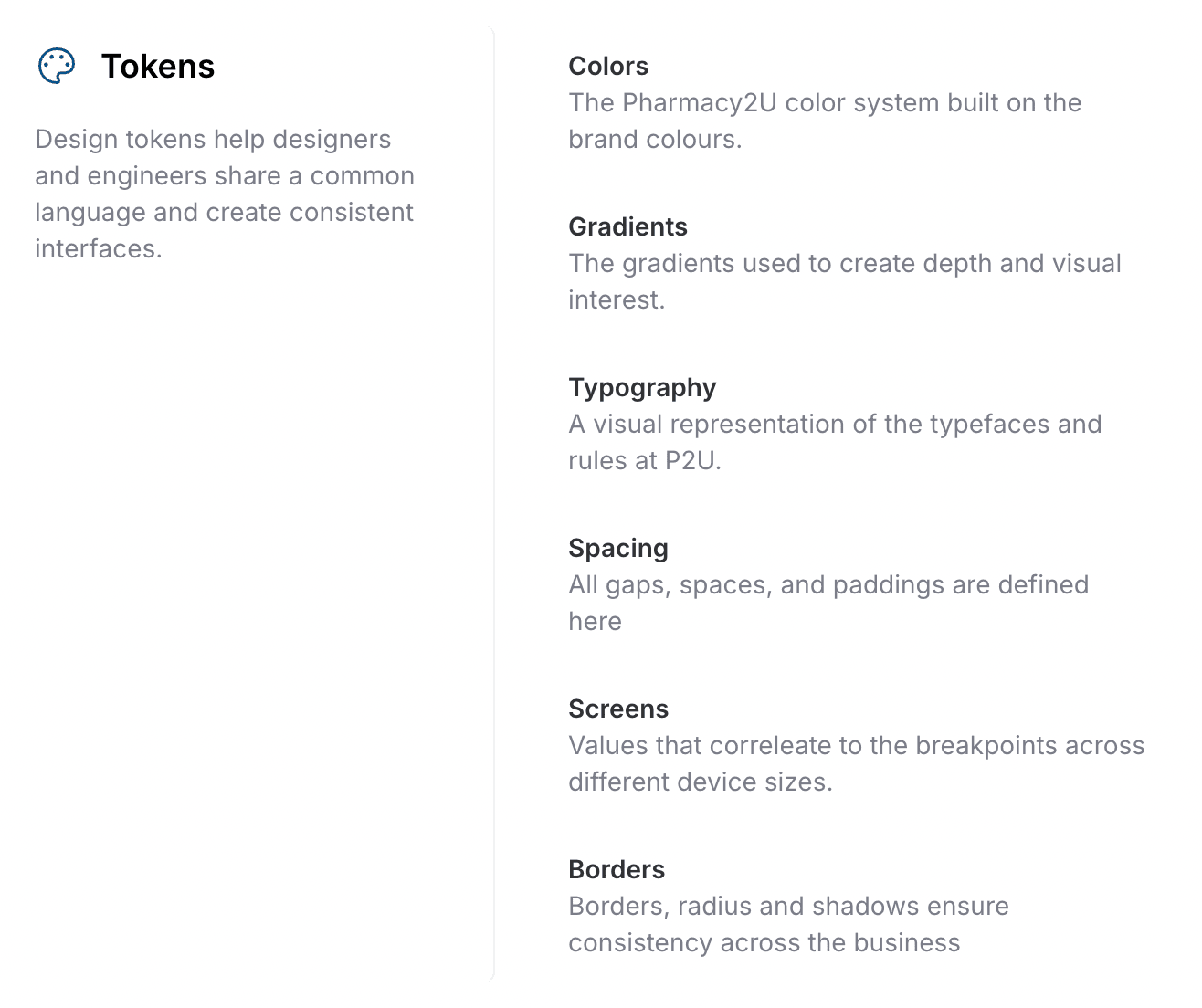 Design token definitions