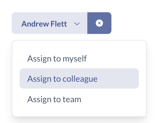 Assign menu dropdown